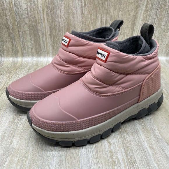 NEW Hunter Original Insulated Snow Ankle Boots Quartz Pink Size 7 - Picture 2 of 13